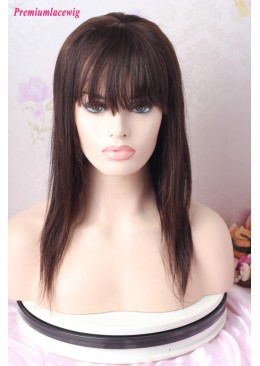 14inch Color 2 Straight Glueless Full Lace Wig With Bang