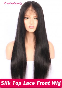 Brazilian silk top lace front wig Pre Plucked Cheap human hair wig 18inch