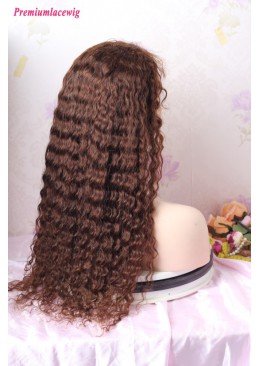 Clearance sale 22inch Color 4 Deep Wave 360 Lace Human Hair Wig 180% Density