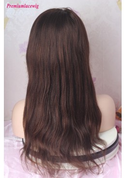 16inch Color 3 Light Yaki Full Lace Wig 150 Density Transparent Lace Color