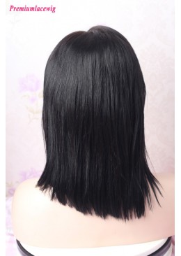 Silk Top 10inch Color 1 Yaki Straight Lace Front Wig