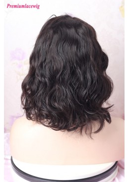 Silk Top 12inch Natural Color Romantic Curl Lace Front Wig 150 Density