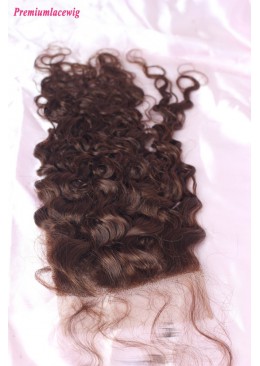 Brazilian Deep Curly Lace Closure Color 4 12inch