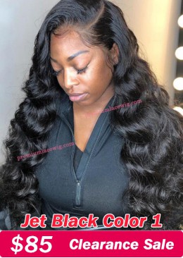Malaysian Loose Deep Wave Wig Full Lace Wig 130 Density Color 1