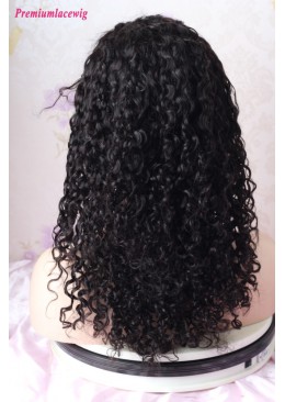 Deep Curly Brazilian Virgin Hair 18inch 13x4 Lace Front Wig