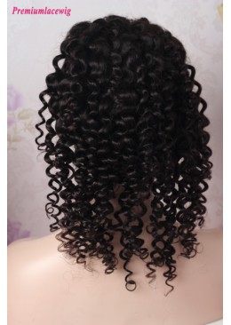 14inch Glueless Full Lace Deep Curly Brazilian Virgin Hair Wig