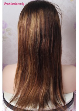 Glueless Full Lace Ombre 4/27 16inch Straight Human Hair Wig