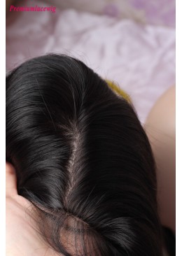 Silk Top Malaysian Glueless Full Lace 14inch Straight Virgin Human Hair Wig