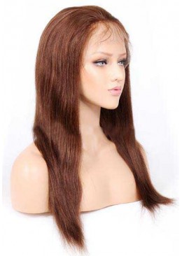 Color 4 Light Yaki 16inch Peruvian Glueless Full Lace Wig