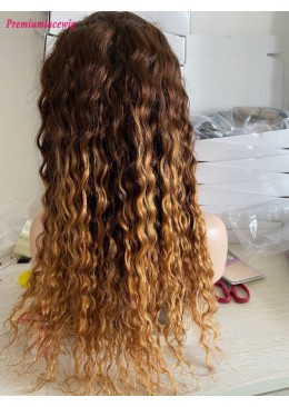 22inch Loose Wave 250% density 13x6 Ombre Color 1B/4/27