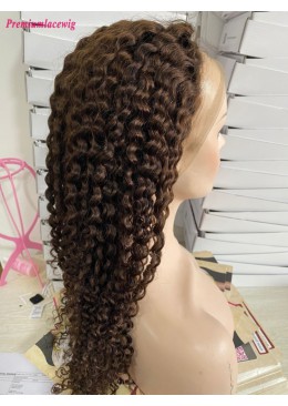 Glueless Full Lace 22inch Deep Curly  Color 4 Full Lace Wigs 140% Density 