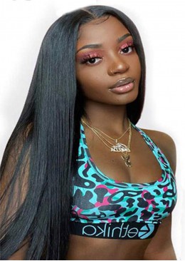 HD Lace Frontal Wig 13x6 Human Hair PrePlucked Bone Straight Transparent Lace