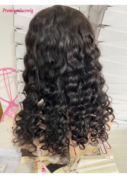 PU Silk Top Wig Brazilian Loose Wave Silk Base Lace Front Wig 22inch