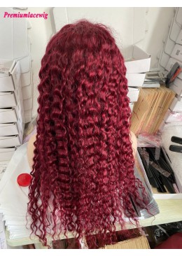 99J Color Wavy 180% Density 24inch 13x6 Lace Front Wigs 