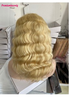 Blond 613 Lace Front Wig Body Wave Transparent Lace Color 150% Density 16inch