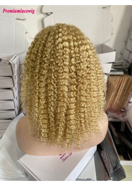 Blond 613 Lace Front Wig Kinky Curly 13x3 Transparent Lace Color 16inch 150% Density  