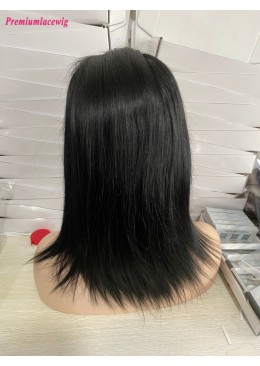 Color 1 Brazilian Straight  Virgin Human Hair 12inch 13x6 Lace Human Hair Wigs 150% Density 