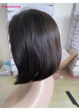 10inch Glueless Full Lace Wigs Natural Color Straight Human Hair Wigs 150 Density 
