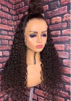 Deep Curly Glueless Curly Lace Human Hair Wigs Water Black Women Brazilian 13x6 Frontal Wig Plucked