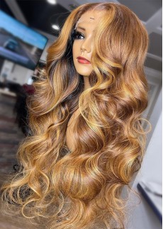 Honey Blonde Body Wave Lace Front Wigs Pre-Plucked 13x4 Lace Frontal Wigs Highlight Wigs Human Hair Wigs For Women