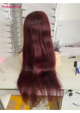 28inch Burgundy 1B/99J Glueless Full Lace Wigs Remy Wigs