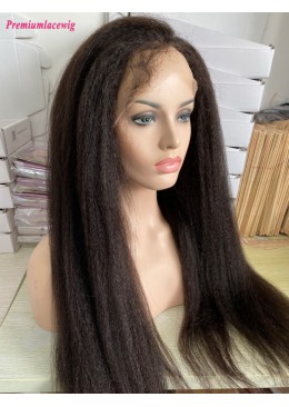 26inch Kinky Straight Glueless Full Lace Virgin Human Hair Wigs