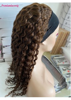 20inch 130% Density Color 4 Wavy Headband Wig
