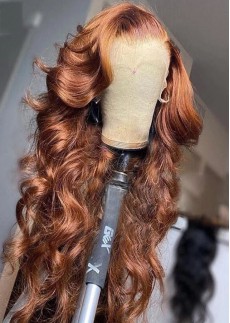 Ginger Brown Color 30 Body Wave Wig Brazilian Human Hair Wigs Pre Plucked Lace Frontal Wig