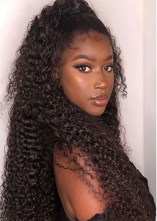 Human Hair Wet and Wavy Glueless HD Brazilian Curly 13x6 Lace Front Wigs For Women
