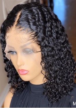 Brazilian Curly Lace Bob Wigs Pre Plucked With Baby Hair Human Hair Wigs