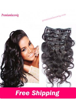 14 inch Body Wave Malaysian Hair Clip Hair Human Hair Bundles