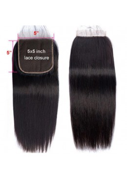 5x5 Lace Closure Straight Brazilian Human Hair Closure