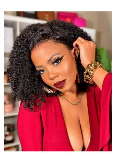 Jeri Curl 360 Lace Wigs 18inch Pre plucked Human Hair Wig 
