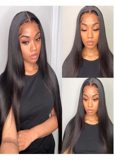 Straight 360 Lace Human Hair Wig For Black WomenPre Plucked Baby Hair 