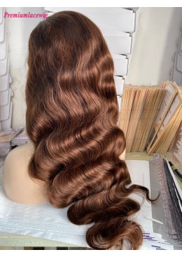 26inch 200 Density Body Wave 13x6 HD Lace Front Human Hair Wigs Color 4