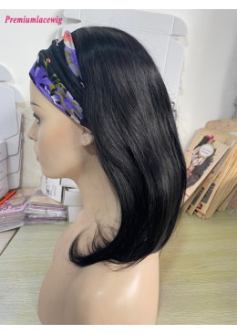 14inch Straight Women Headband Wig Human Hair Straight Glueless For Black Women