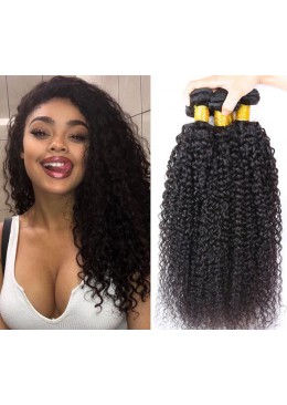 Brazilian Kinky Curly Human Hair Bundles Natural Black Human Hair Weave Extensions For Black Women Bundles Wholesale