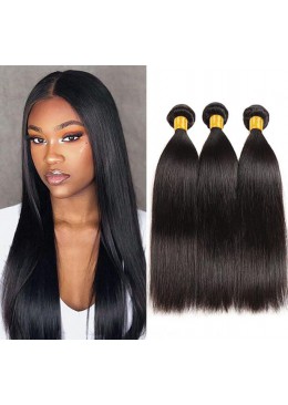 Indian Straight Human Hair Bundles Natural Color Hair Extensions For Women Straight Human Hair 3 Bundles Wholesale