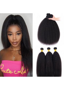 Peruvian Kinky Straight Hair Bundles 3 Bundles 10-30 Inch Human Hair Extensions Remy Hair Yaki straight Bundles