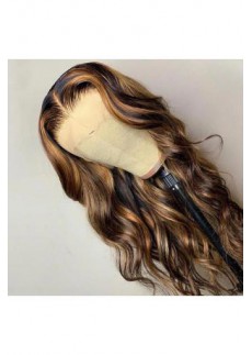 Piano Ombre Honey Brown Body Wave Lace Ombre Root Color 1B with Piano Highlight Color 4 27