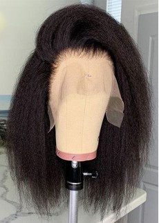Kinky Straight 360 Lace Front Wig For Women With Baby hair Natural Hairline 