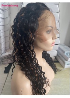 20inch Deep Wave 1B highlight 30 180 Density 360 Lace Virgin Human Hair Wig