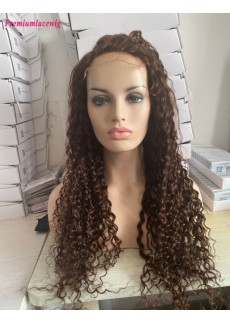26inch Loose Curly Color 4 180 Density HD 5x5 Lace Wig Transparent Lace 