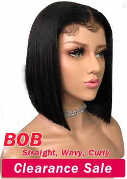 Clearance Sale! BOB Wig Straight Wavy Curly BOB Brazilian Hair Lace Front Wig 10inch