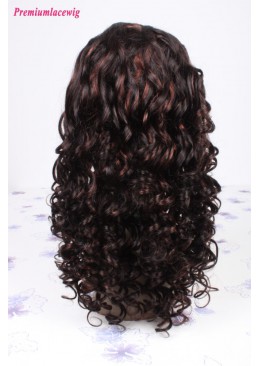 18inch color1B highlight#33 Mongolian hair curly lace front wig