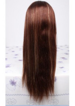 20inch color4 highlight#27 Peruvian hair straight lace front wig