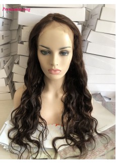 Natural Wave 24inch T Part Lace Wig Color 2 Dark Brown Human Hair Wig
