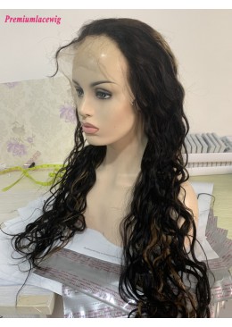 13x6 Lace Frontal Wig 26inch Color 1B highlight 30 Natural Wave 200 Density