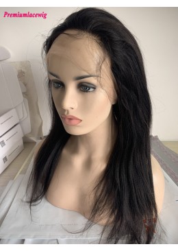 Glueless Full Lace Wig Light Yaki 18inch 150 Density Fake Scalp