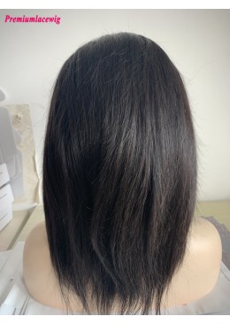 Straight Hair Full Lace Wig 14inch 180 Density Pre Plucked Hairline